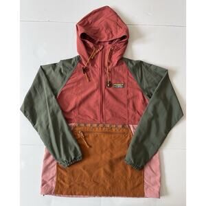 L.L.Bean Mountain Classic Anorak Hoodie Women XS Block Color Aztec Lightweight